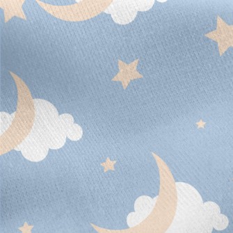 Light Blue Night Sky Jersey Backed Fleece