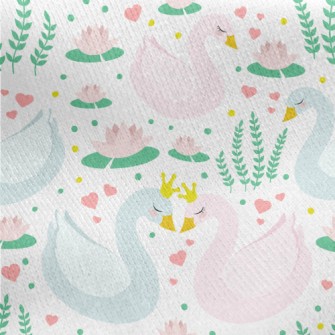 Swan Prince And Princess In Lo Jersey Backed Fleece