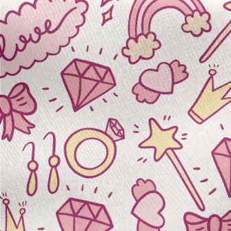 Pink Princess Decoration Jersey Backed Fleece