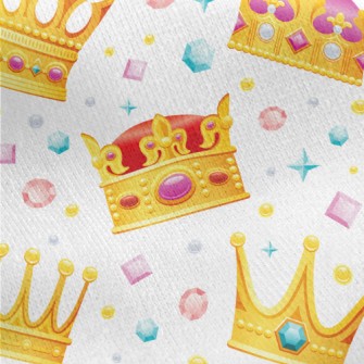 Cartoon Crown With Jewels Jersey Backed Fleece