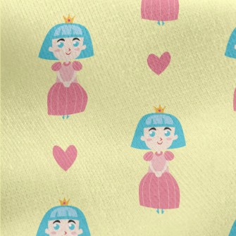 Cute Blue-haired Princess Jersey Backed Fleece