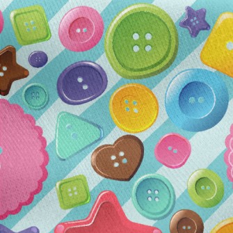 Cute Colorful Buttons Jersey Backed Fleece