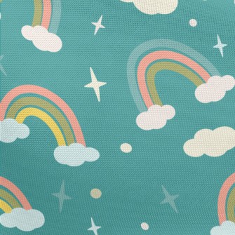 Cartoon Clouds Rainbow Pongee