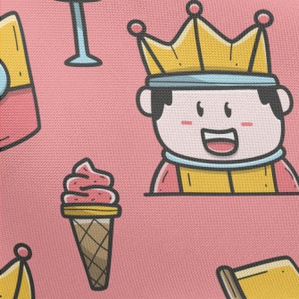 Hand Drawn Cartoon King Pongee