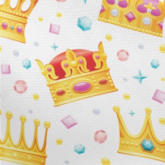 Cartoon Crown With Jewels Pongee
