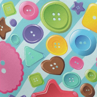 Cute Colorful Buttons Pongee