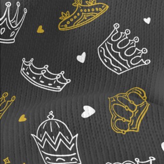 Hand Drawn Various Crowns Stretch Jersey
