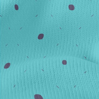Blue Polka Dot Pattern Stretch Jersey