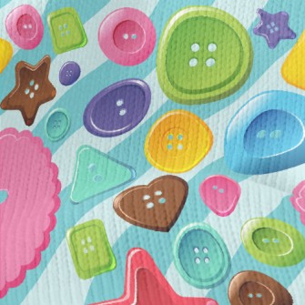 Cute Colorful Buttons Stretch Jersey
