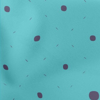 Blue Polka Dot Pattern Lightweight Cotton Poplin