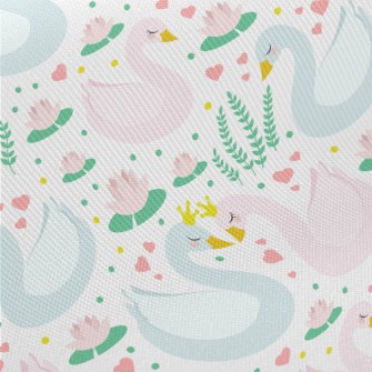 Swan Prince And Princess In Lo Midweight Cotton Poplin