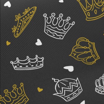 Hand Drawn Various Crowns Midweight Cotton Poplin
