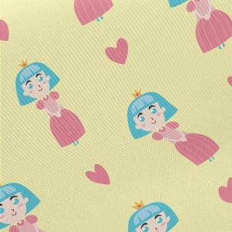 Cute Blue-haired Princess Midweight Cotton Poplin