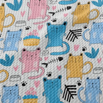 Striped Cats Birdseye Piqué