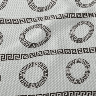 Greek Style Circular Geometric Birdseye Piqué