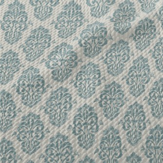 Mottled Blue Satin Birdseye Piqué