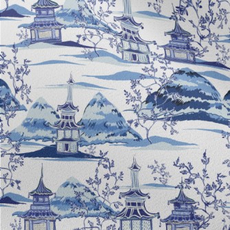 Beautiful Vintage Ink Painting Chiffon
