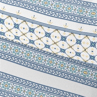 Blue Ethnic Decorative Pattern Waterproof Oxford