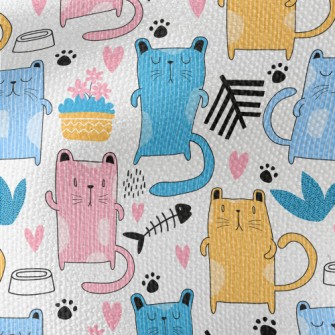 Striped Cats Waterproof Canvas