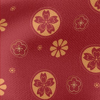 Golden Festive Flowers Waterproof Canvas