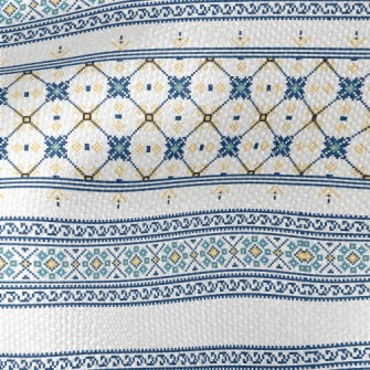 Blue Ethnic Decorative Pattern Waterproof Canvas