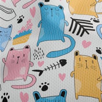 Striped Cats Athletic Mesh Flat Back