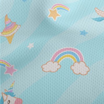 Unicorn And Ice Cream Flying I Athletic Mesh Flat Back