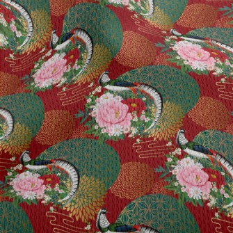 Chinese Style Gorgeous Pheasan Athletic Mesh Flat Back