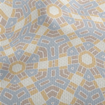 Mosaic Style Geometric Pattern Athletic Mesh Flat Back