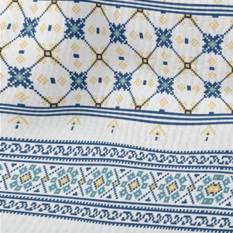 Blue Ethnic Decorative Pattern Terry