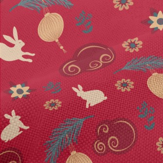 New Year&#39;s Rabbit Pattern Performance Linen
