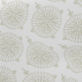 Compass On Vintage Nautical Ma Twill