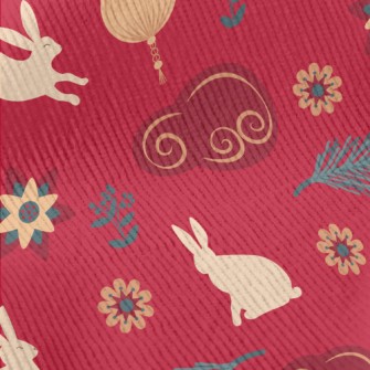 New Year&#39;s Rabbit Pattern Standard Corduroy