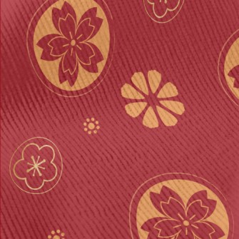 Golden Festive Flowers Standard Corduroy
