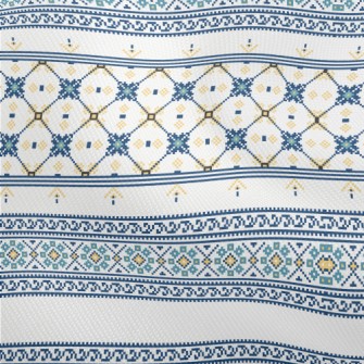 Blue Ethnic Decorative Pattern Dobby