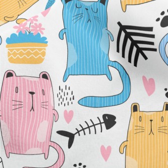 Striped Cats Micro Fleece