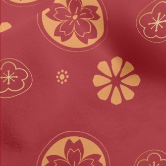 Golden Festive Flowers Micro Fleece