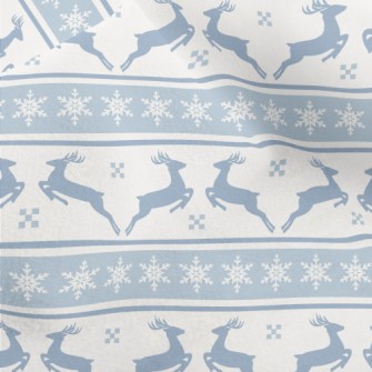 Silhouette Elk With Snowflakes Micro Fleece