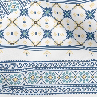 Blue Ethnic Decorative Pattern Micro Fleece