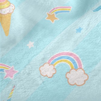 Unicorn And Ice Cream Flying I Minky