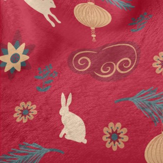 New Year&#39;s Rabbit Pattern Minky