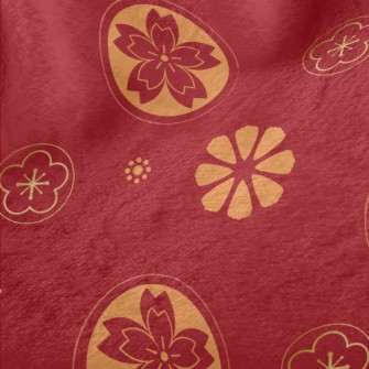 Golden Festive Flowers Minky