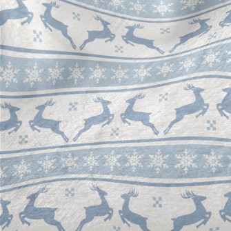 Silhouette Elk With Snowflakes Minky