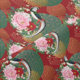 Chinese Style Gorgeous Pheasan Piqué