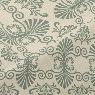 Beautiful Blue Floral Satin Piqué
