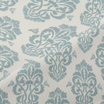 Mottled Blue Satin Piqué