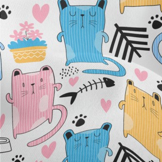Striped Cats Lightweight Performance Linen