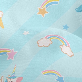 Unicorn And Ice Cream Flying I Lightweight Performance Linen