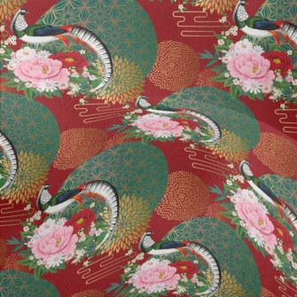 Chinese Style Gorgeous Pheasan Lightweight Performance Linen