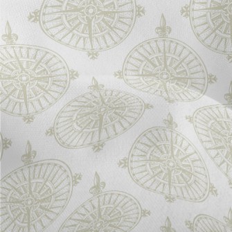 Compass On Vintage Nautical Ma Lightweight Performance Linen